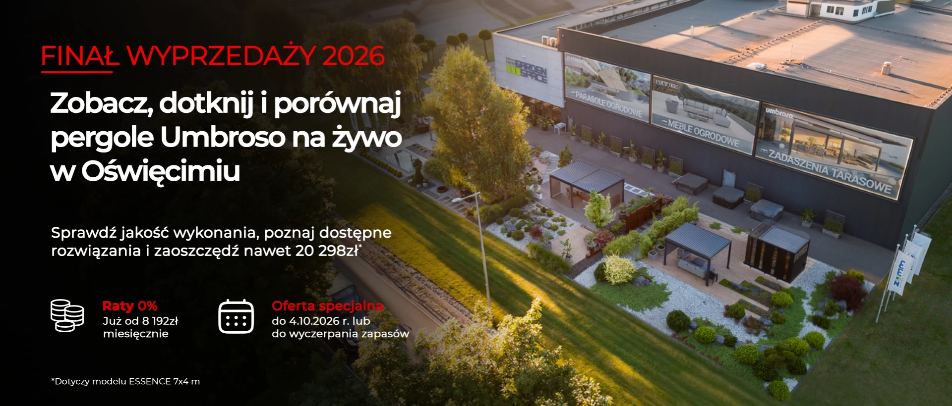 Finał Wyprzedaży 2026 – zobacz, dotknij i porównaj pergole Umbroso na żywo w Oświęcimiu