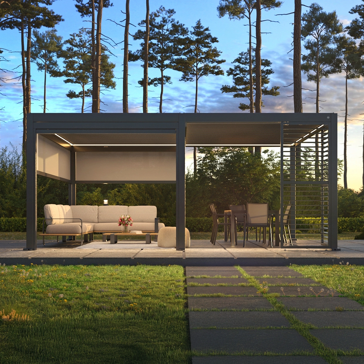 Pergola tarasowa – żyj zdrowiej na zewnątrz - pergola Umbroso PRIME